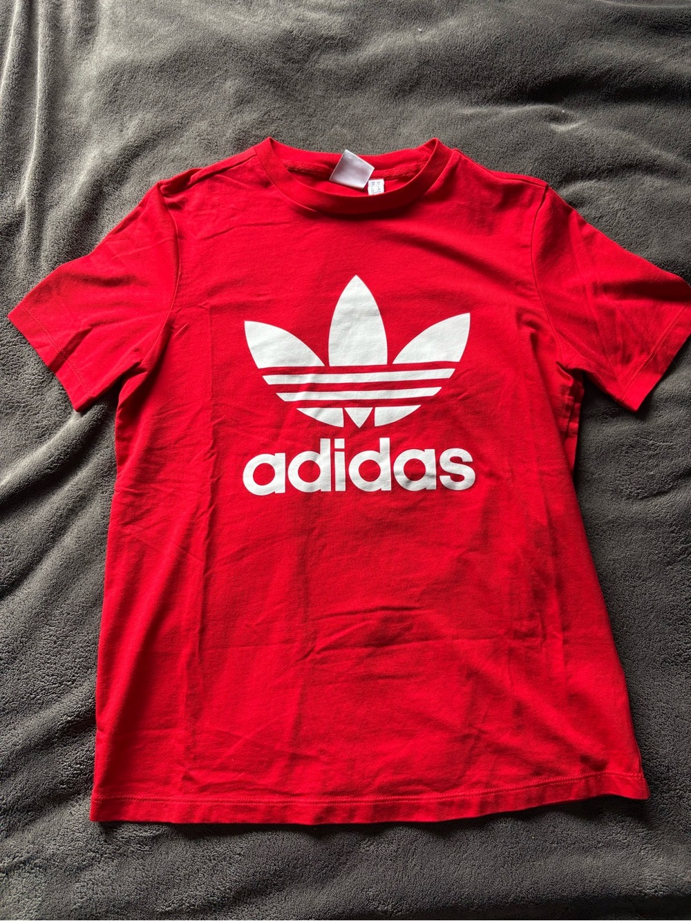 adidas - red women’s tee with white logo